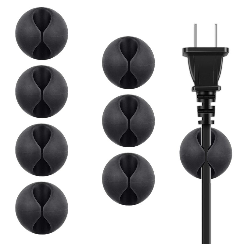 BEADNOVA Cable Clips Cord Organizer Cable Management Wire Cord Holder 1 Slots Adhesive Wire Holder for Car Charging Accessory PC Office Home (Black, 8 pcs) - Image 1